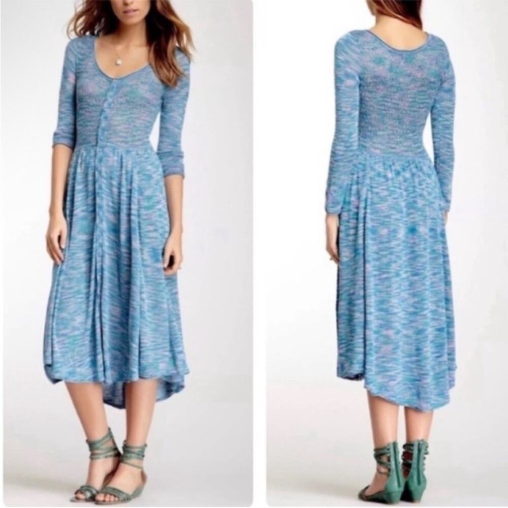 Free People Space Dyed Henley Sweater Dress Size XS